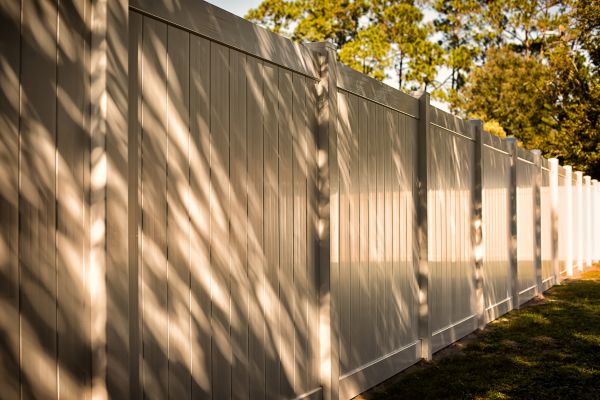 Tan Vinyl Fence Installation in York