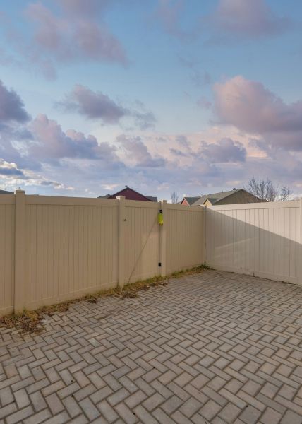 Tan PVC Fence Installation in York